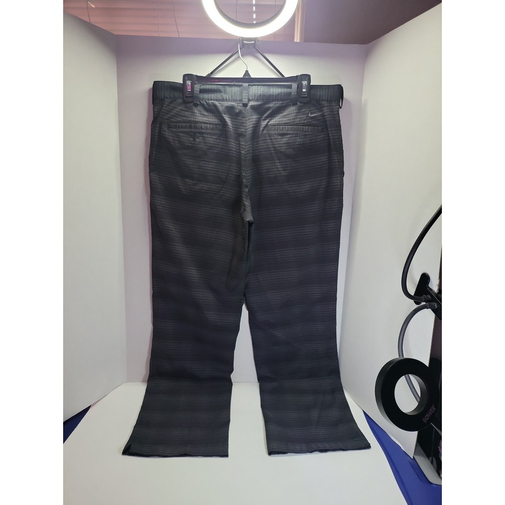 Nike Golf Tour Performance Dri-Fit Black/Gray Plaid Pants Mens 35x30 - Picture 3 of 15